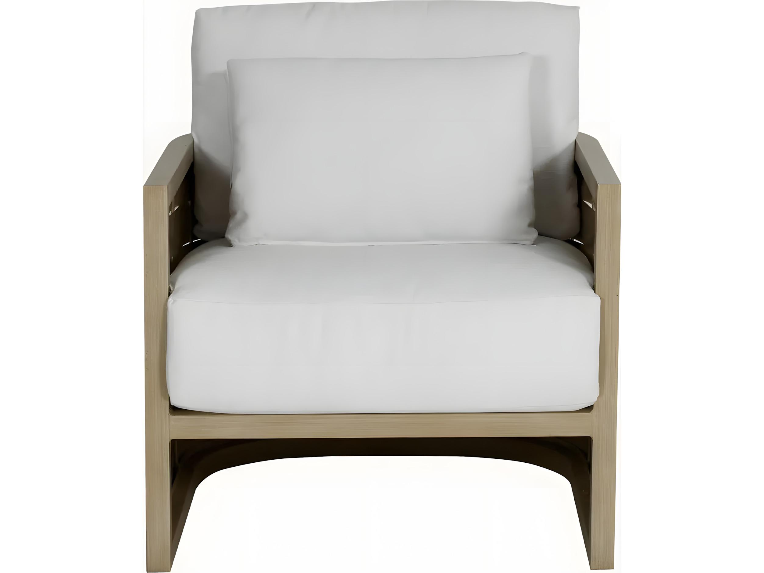 Castelle Biscayne Deep Seating Cushion Aluminum Lounge Chair with One Accent Pillow