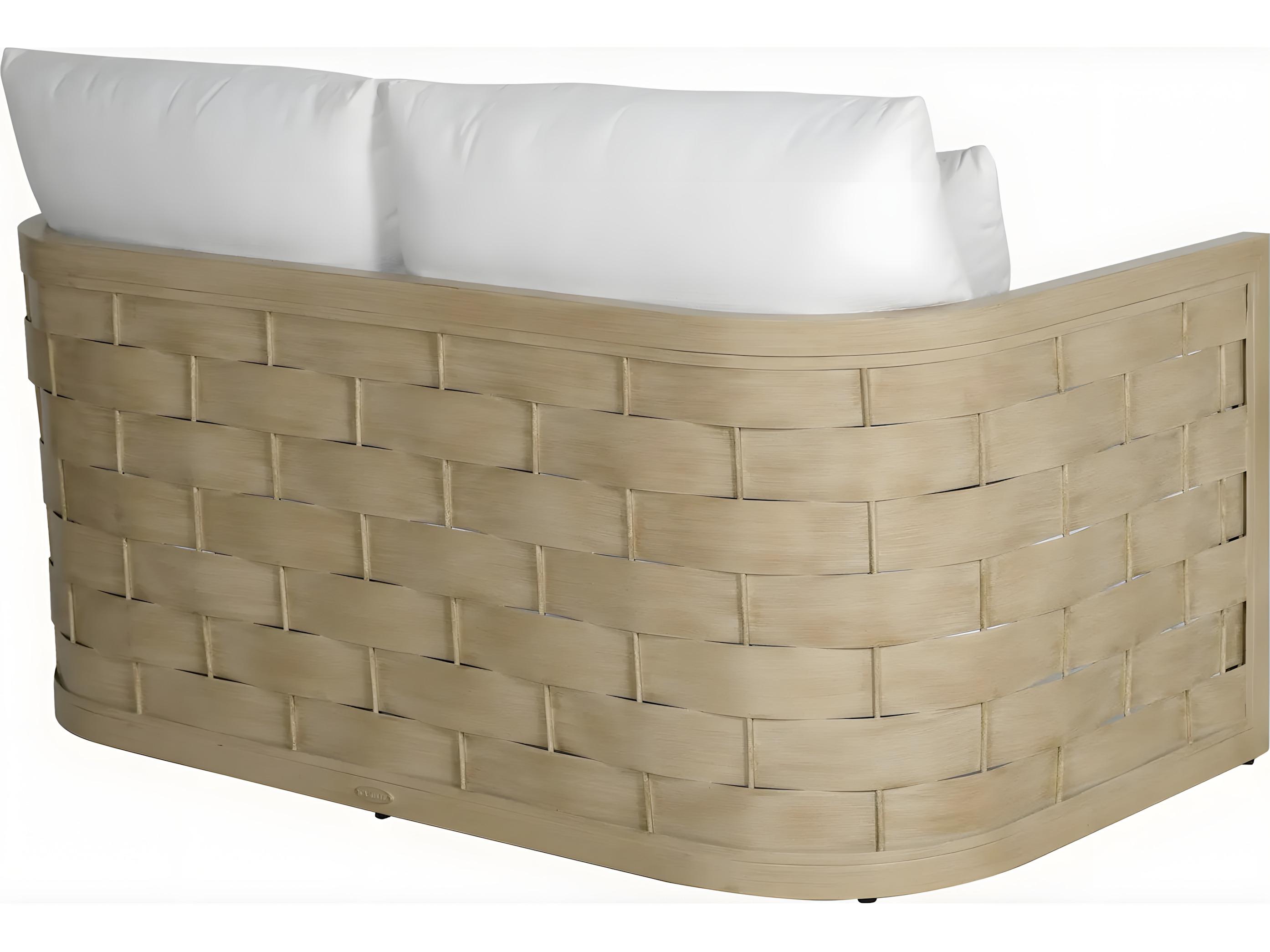 Castelle Biscayne Deep Seating Cushion Aluminum Loveseat with Two Accent Pillows