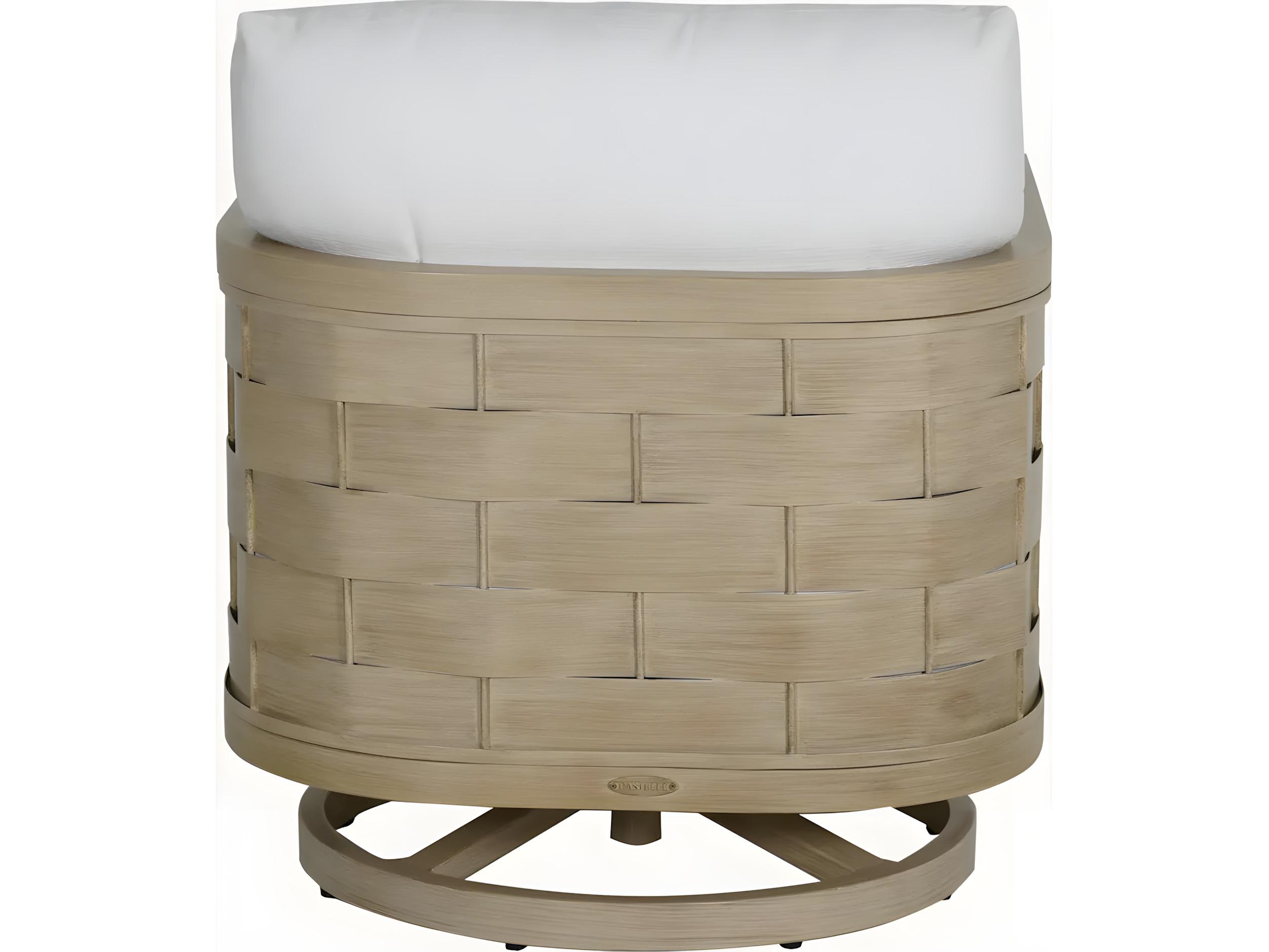 Castelle Biscayne Deep Seating Cushion Aluminum Swivel Rocker Lounge Chair with One Accent Pillow