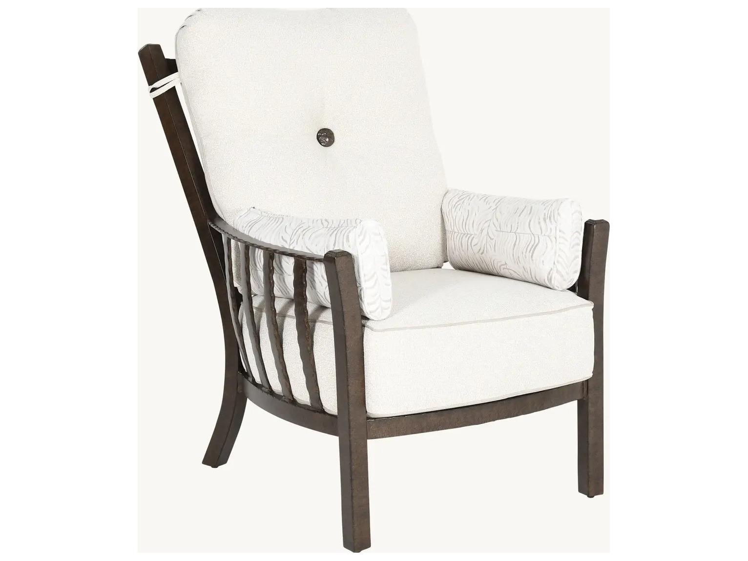 Castelle Santa Fe Deep Seating Cast Aluminum Ultra High Back Lounge Chair with Two Side Pillows