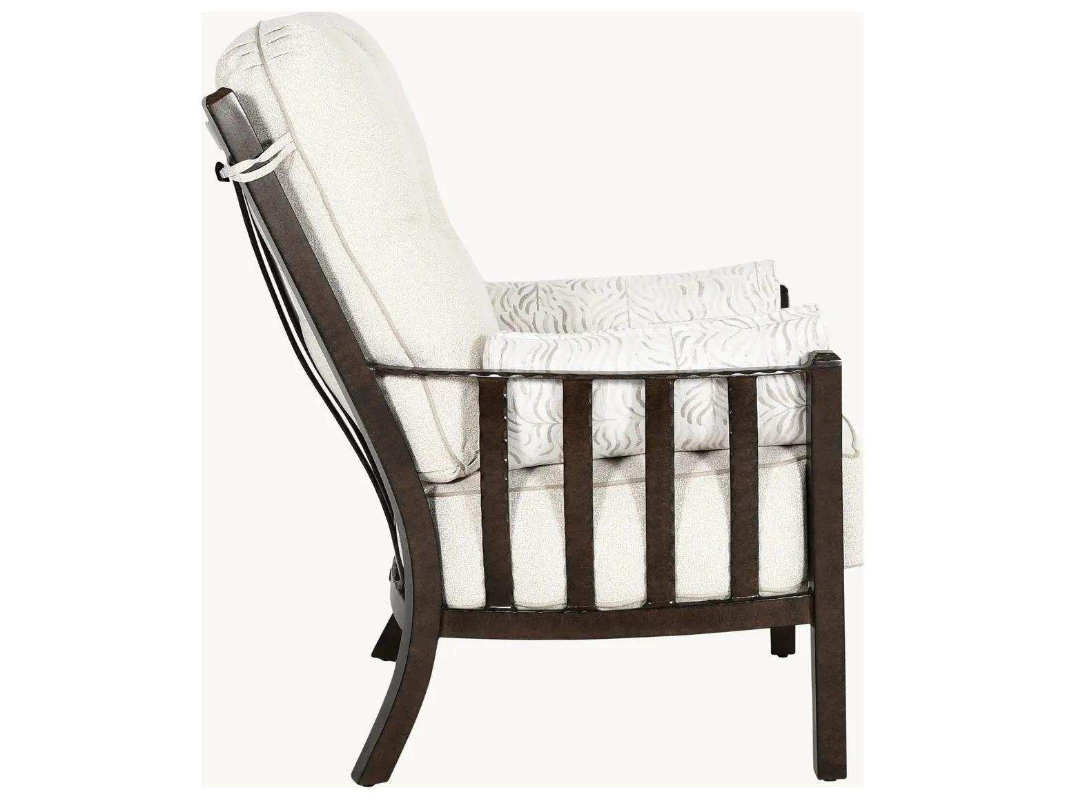 Castelle Santa Fe Deep Seating Cast Aluminum Ultra High Back Lounge Chair with Two Side Pillows