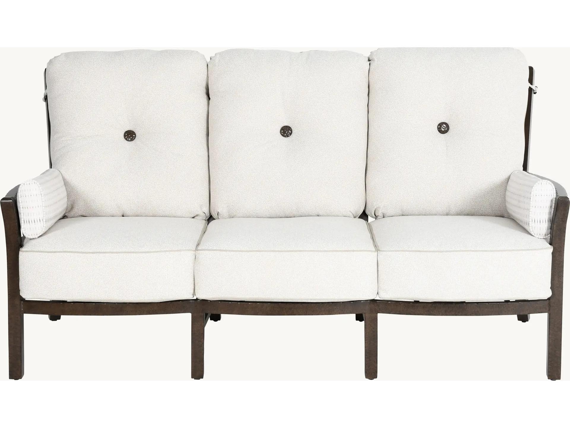 Castelle Santa Fe Deep Seating Cast Aluminum Ultra High Back Lounge Sofa with Two Side Pillows