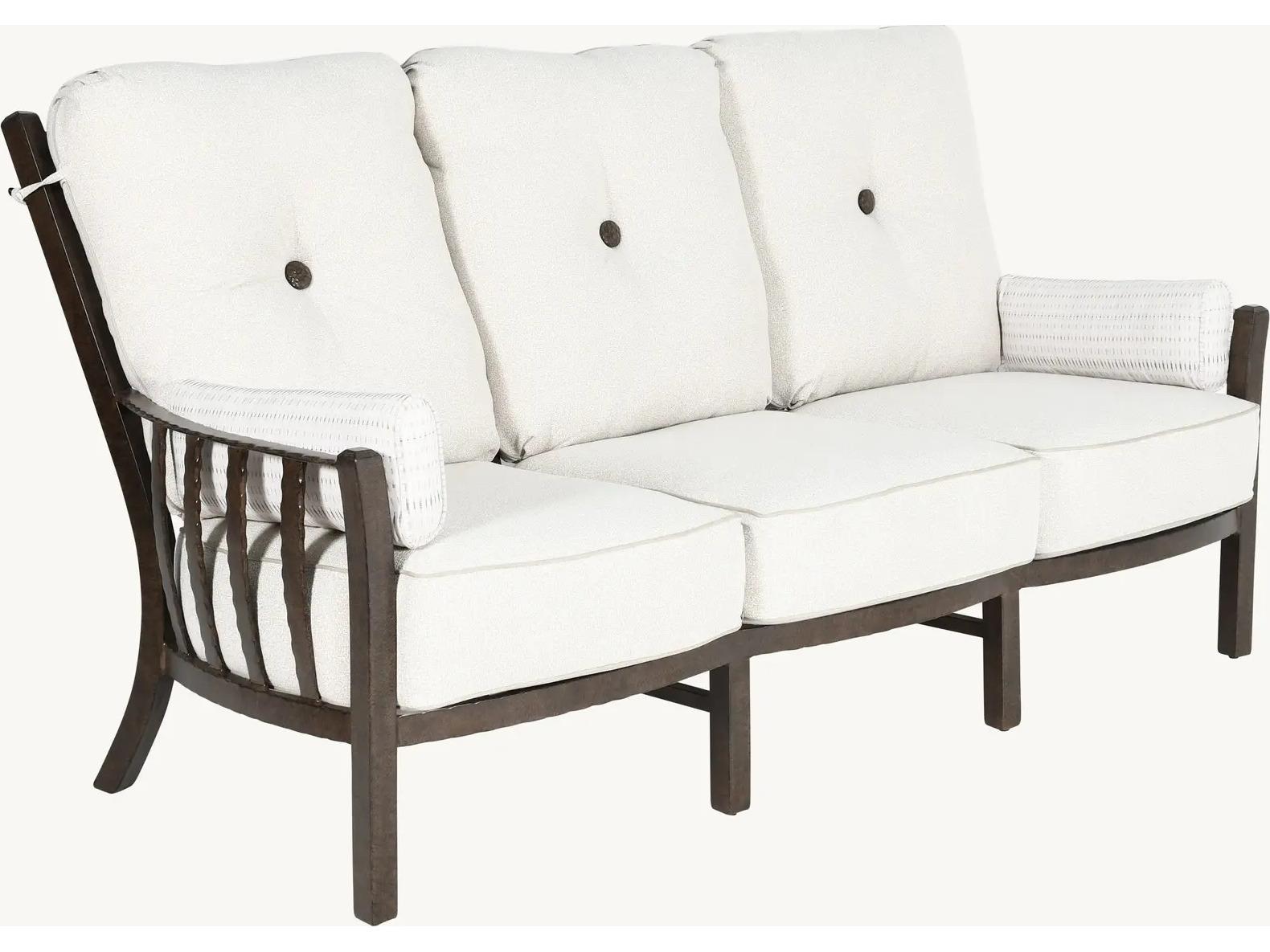 Castelle Santa Fe Deep Seating Cast Aluminum Ultra High Back Lounge Sofa with Two Side Pillows