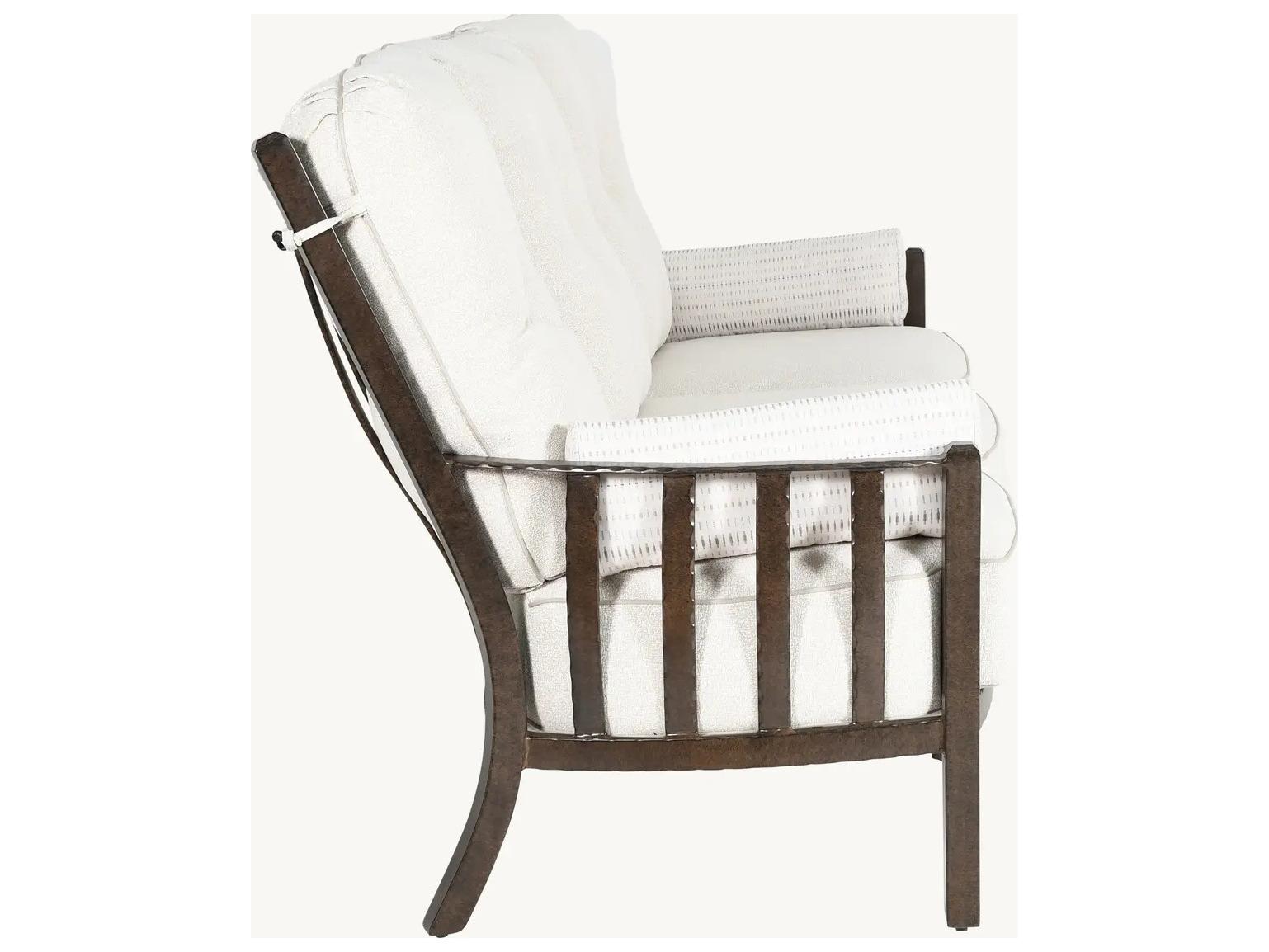 Castelle Santa Fe Deep Seating Cast Aluminum Ultra High Back Lounge Sofa with Two Side Pillows