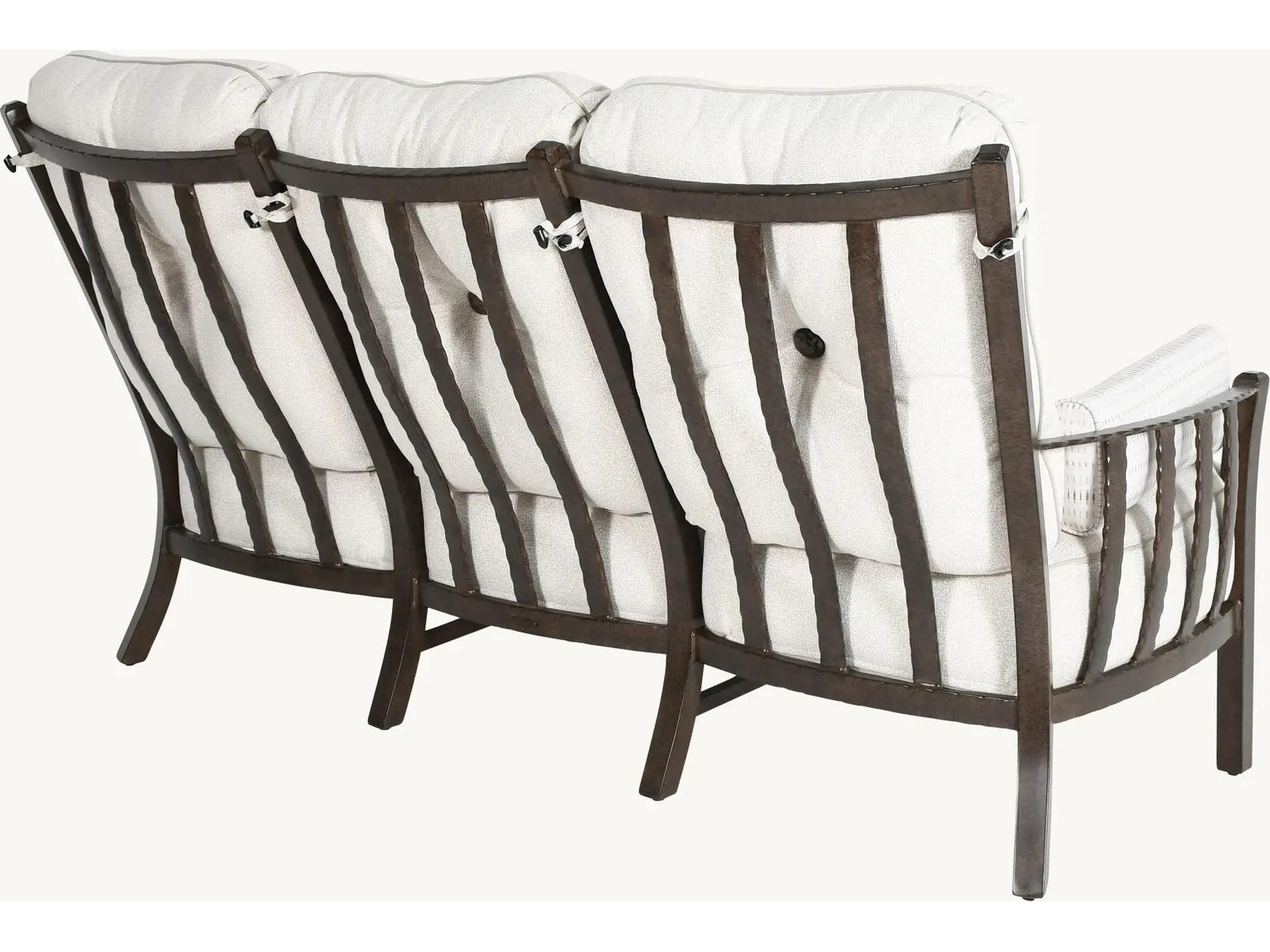 Castelle Santa Fe Deep Seating Cast Aluminum Ultra High Back Lounge Sofa with Two Side Pillows