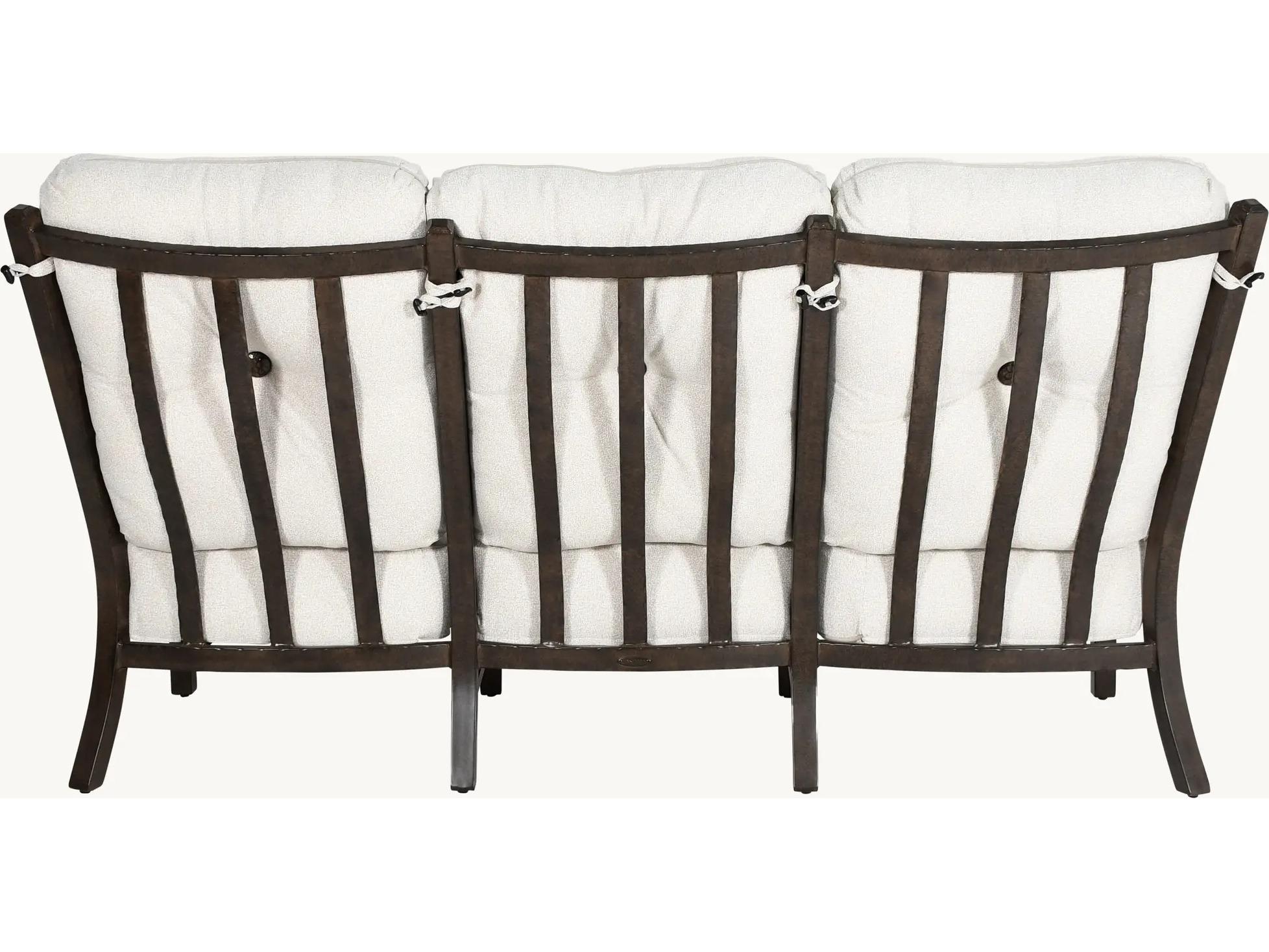 Castelle Santa Fe Deep Seating Cast Aluminum Ultra High Back Lounge Sofa with Two Side Pillows