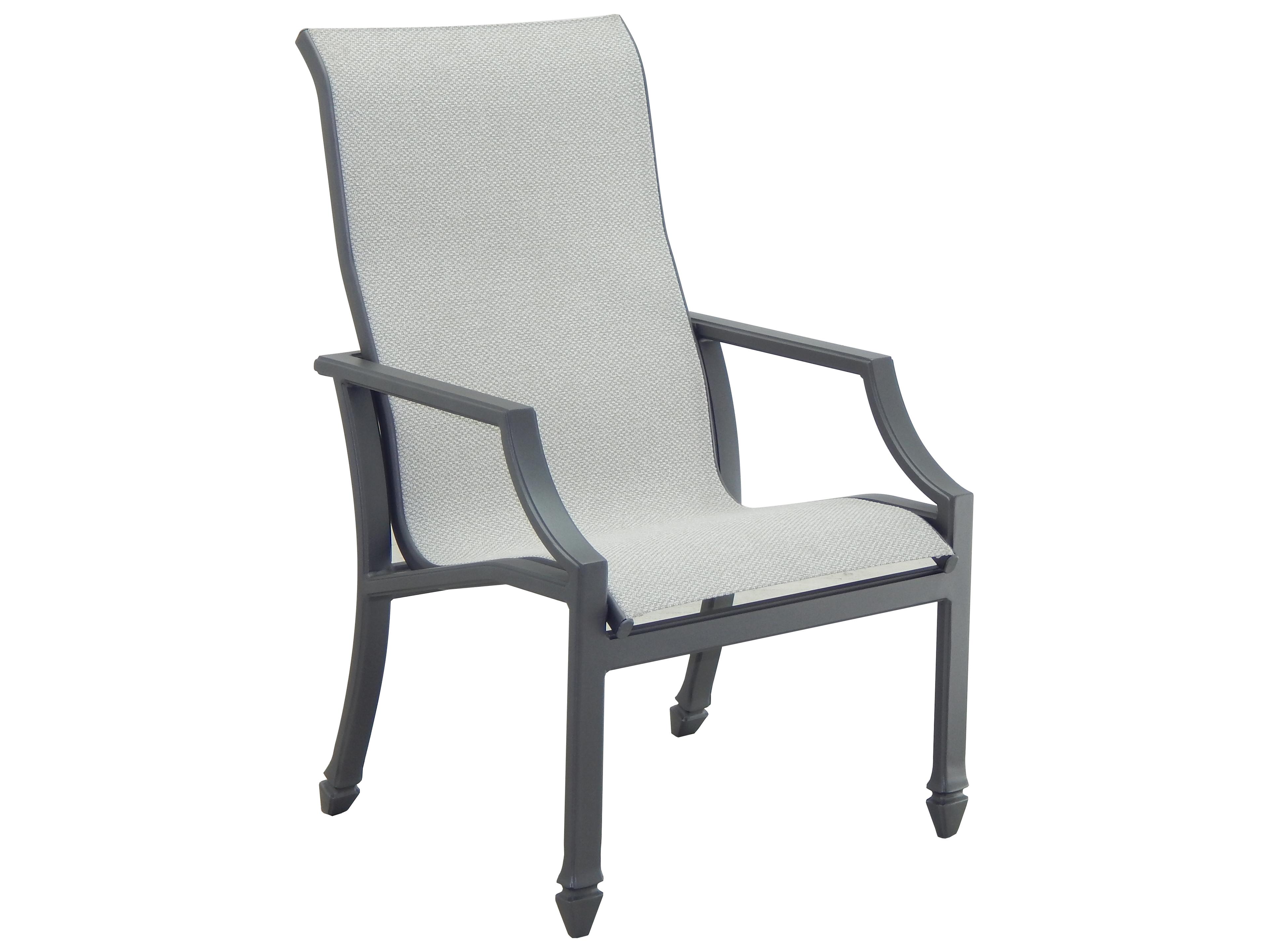 Castelle Lancaster Sling Dining Aluminum Patio Dining Arm Chair
