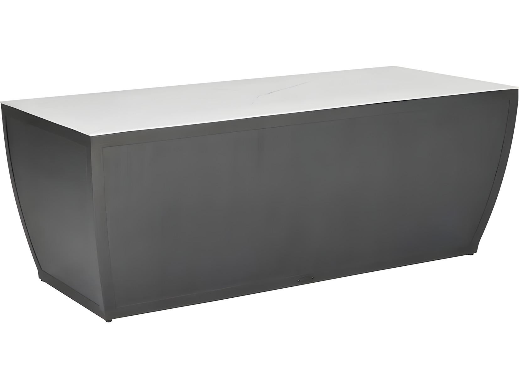 Castelle Largo Smooth Aluminum Rectangular Coffee Table