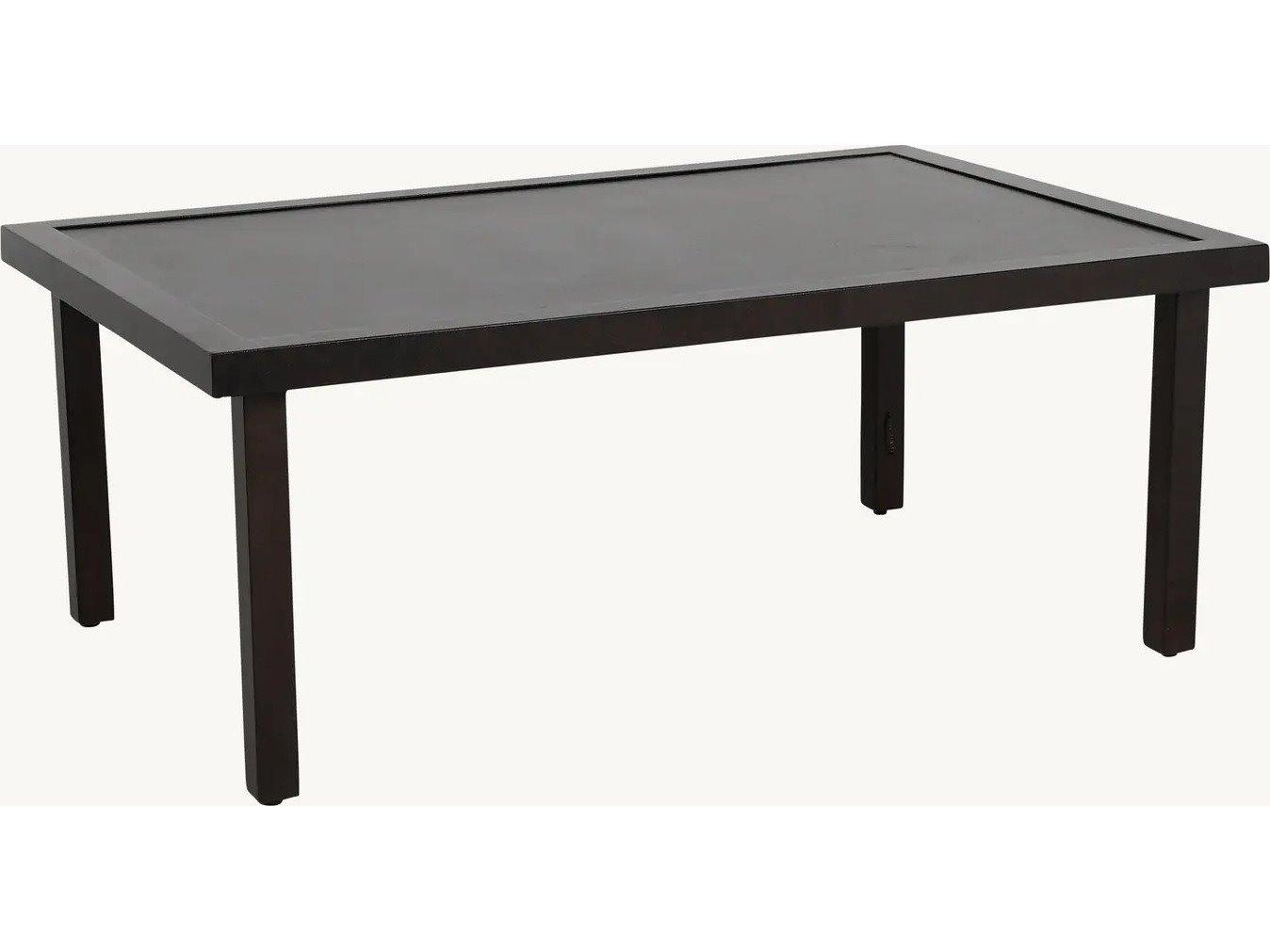 Castelle Parsons Aluminum 48" x 32" Large Rectangular Coffee Table