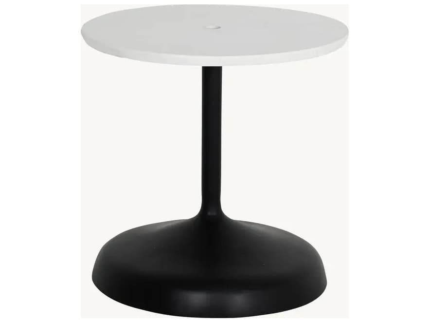 Castelle Tulip Aluminum Contemporary 26" x 24.5" Oval Umbrella Base End Table
