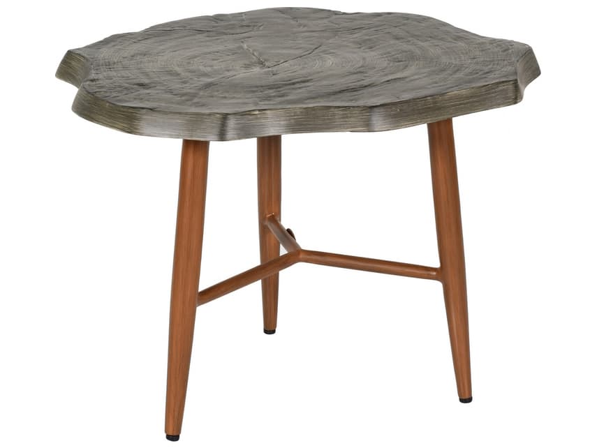 Castelle Natures Wood Aluminum Outdoor Patio End Table