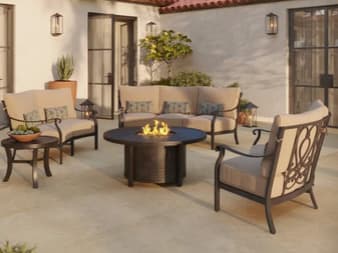 Castelle Madrid Deep Seating Cast Aluminum Outdoor Patio Lounge Set