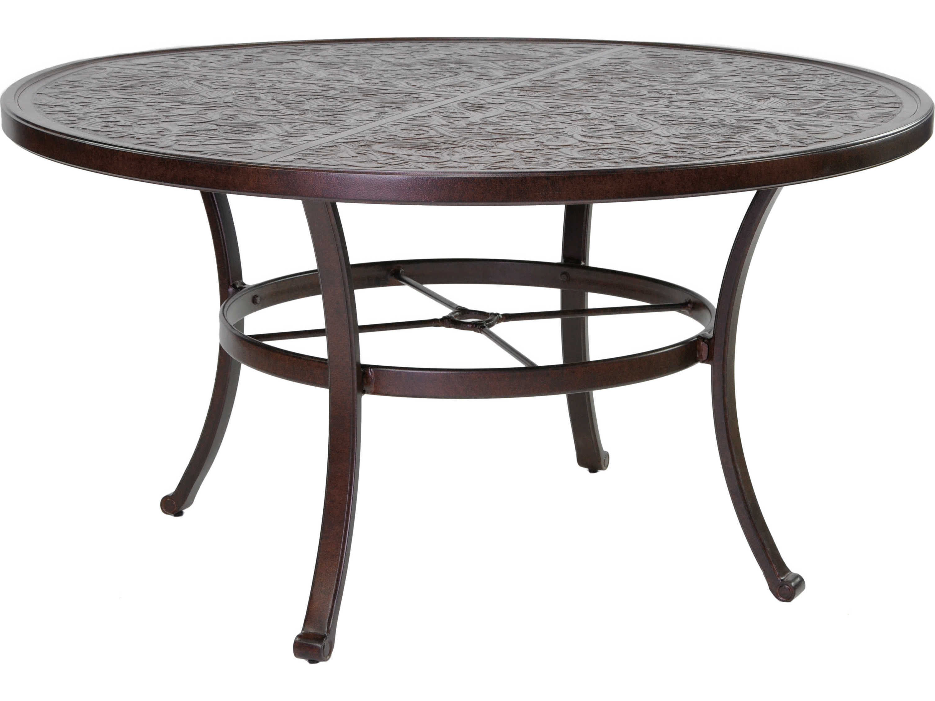Castelle Vintage Cast Aluminum Round Outdoor Dining Table