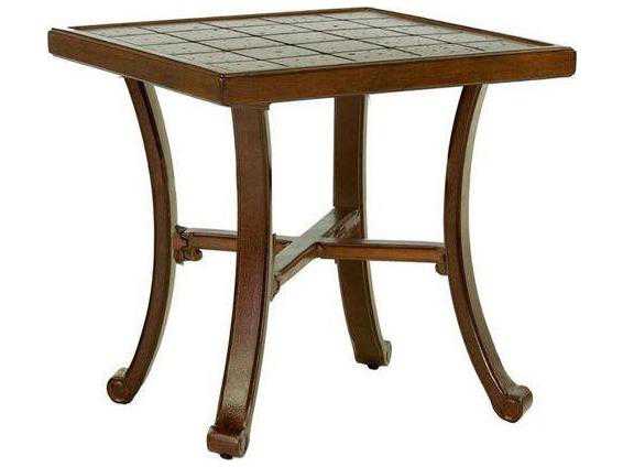 Castelle Vintage Cast Aluminum Square Outdoor Side Table Ready To Assemble