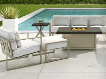 Castelle Park Place Deep Seating Cast Aluminum Outdoor Patio Lounge Set