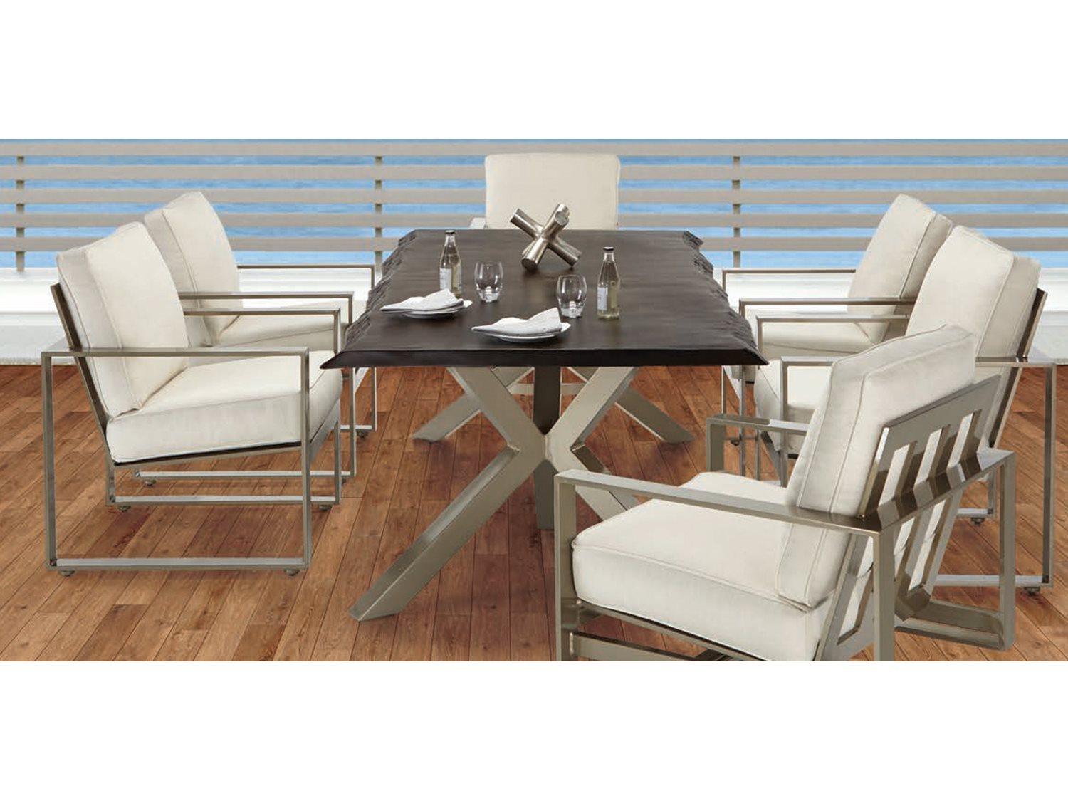 Castelle Park Place Cushion Cast Aluminum Patio Dining Set