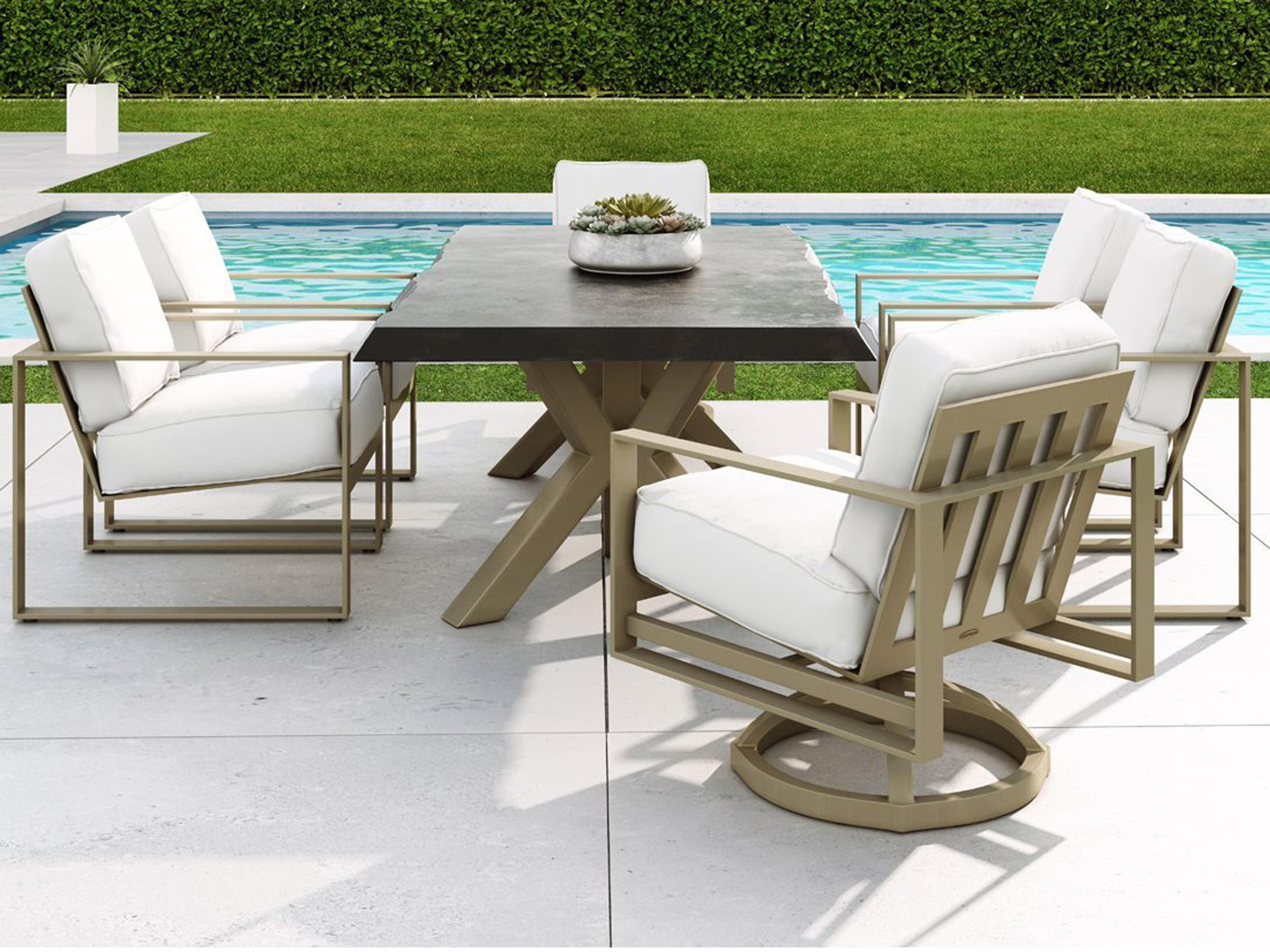Castelle Park Place Cushion Cast Aluminum Outdoor Patio Dining Set
