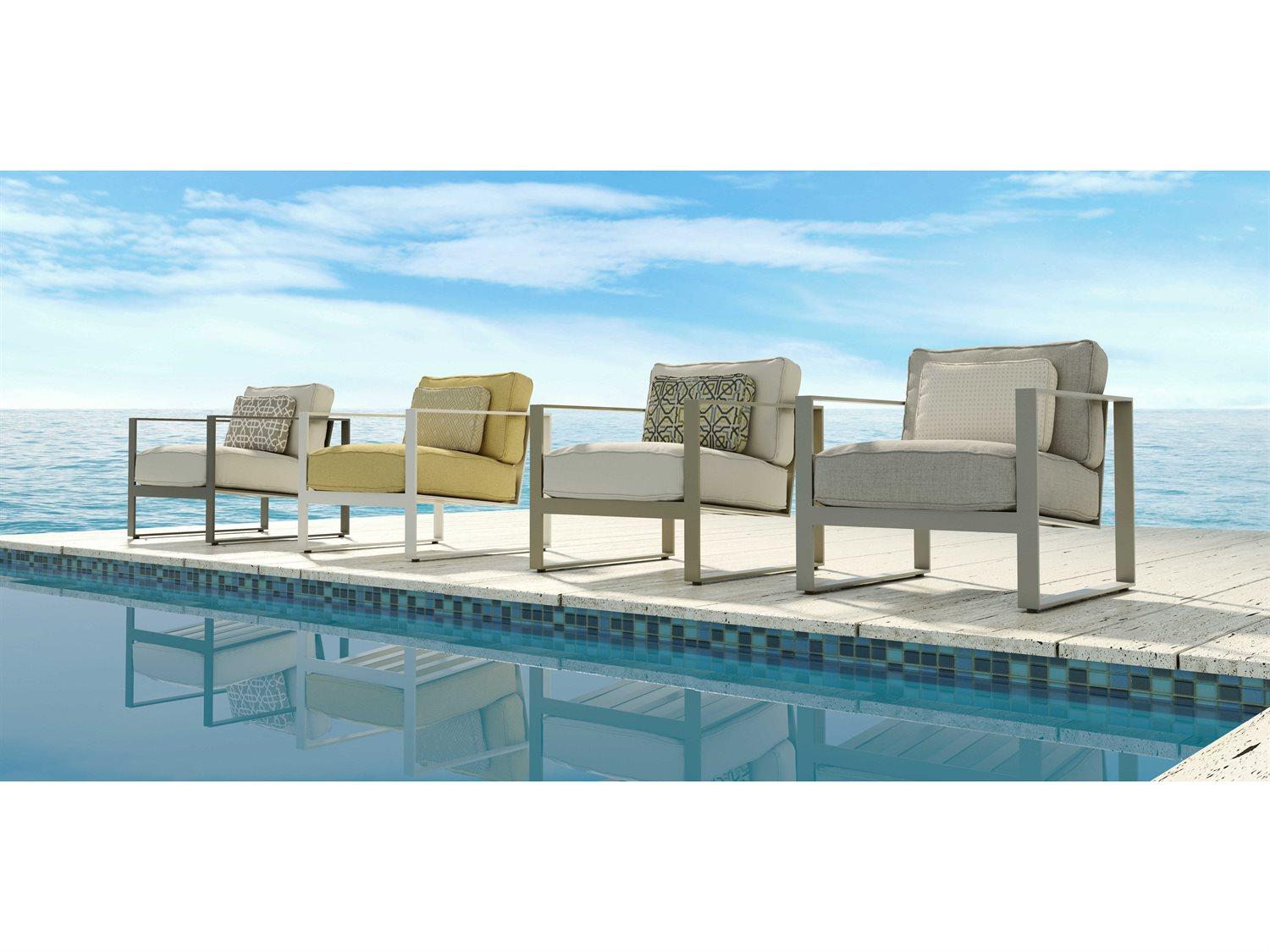 Castelle Park Place Deep Seating Cushion Aluminum Lounge Chair Set