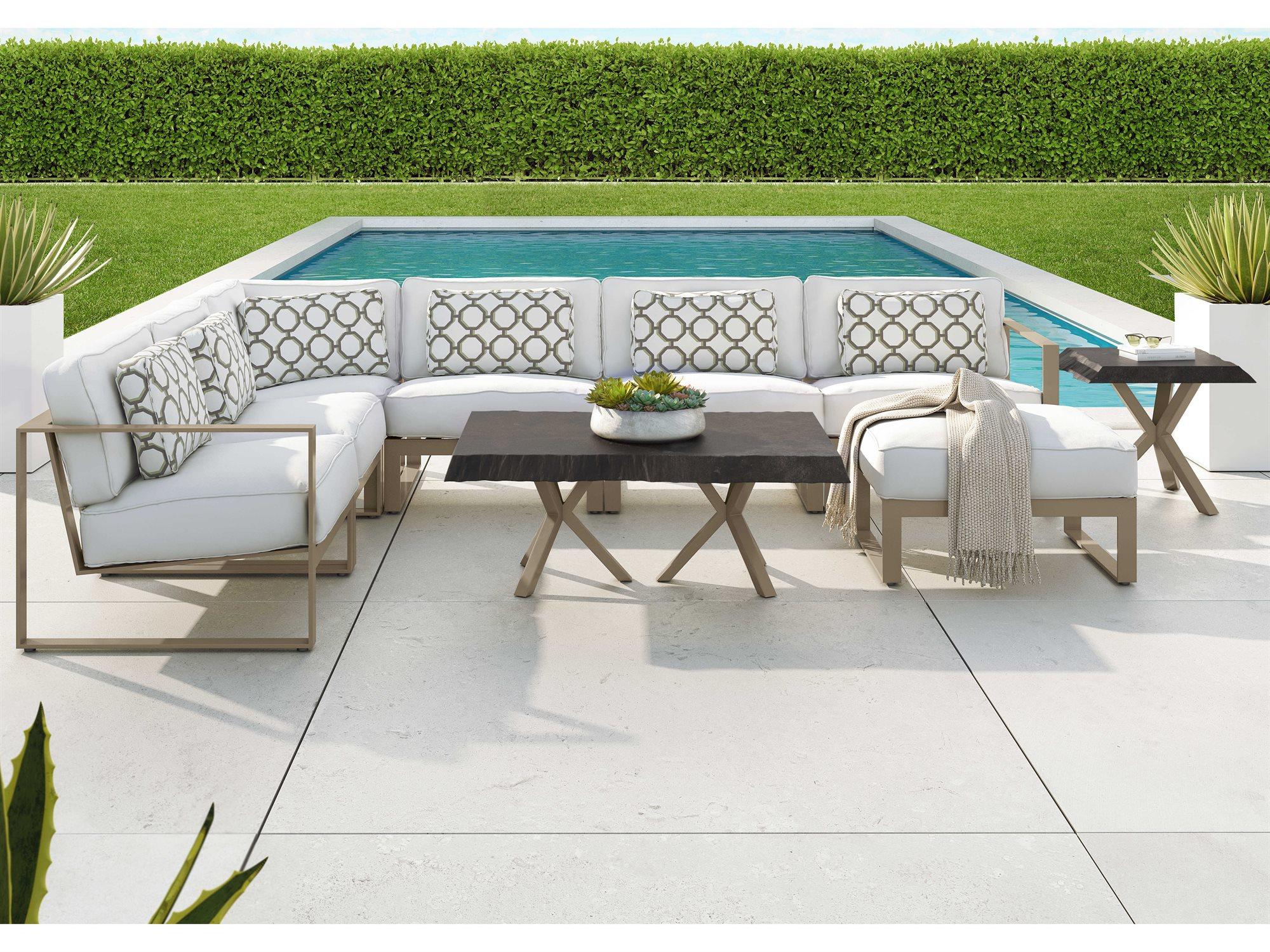 Castelle Park Place Sectional Cast Aluminum Outdoor Patio Lounge Set