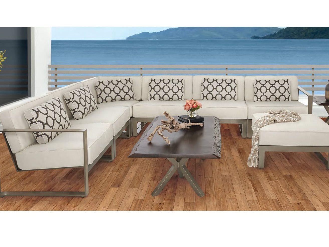 Castelle Park Place Cast Aluminum Sectional Set