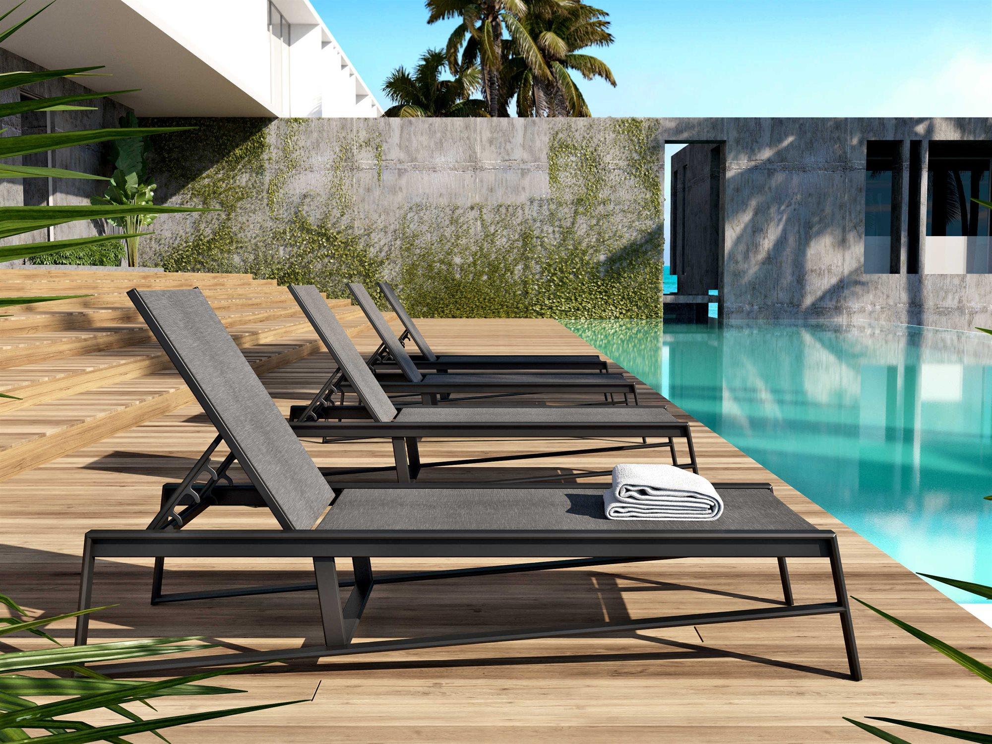 Castelle Prism Sling Aluminum Outdoor Patio Lounge Set