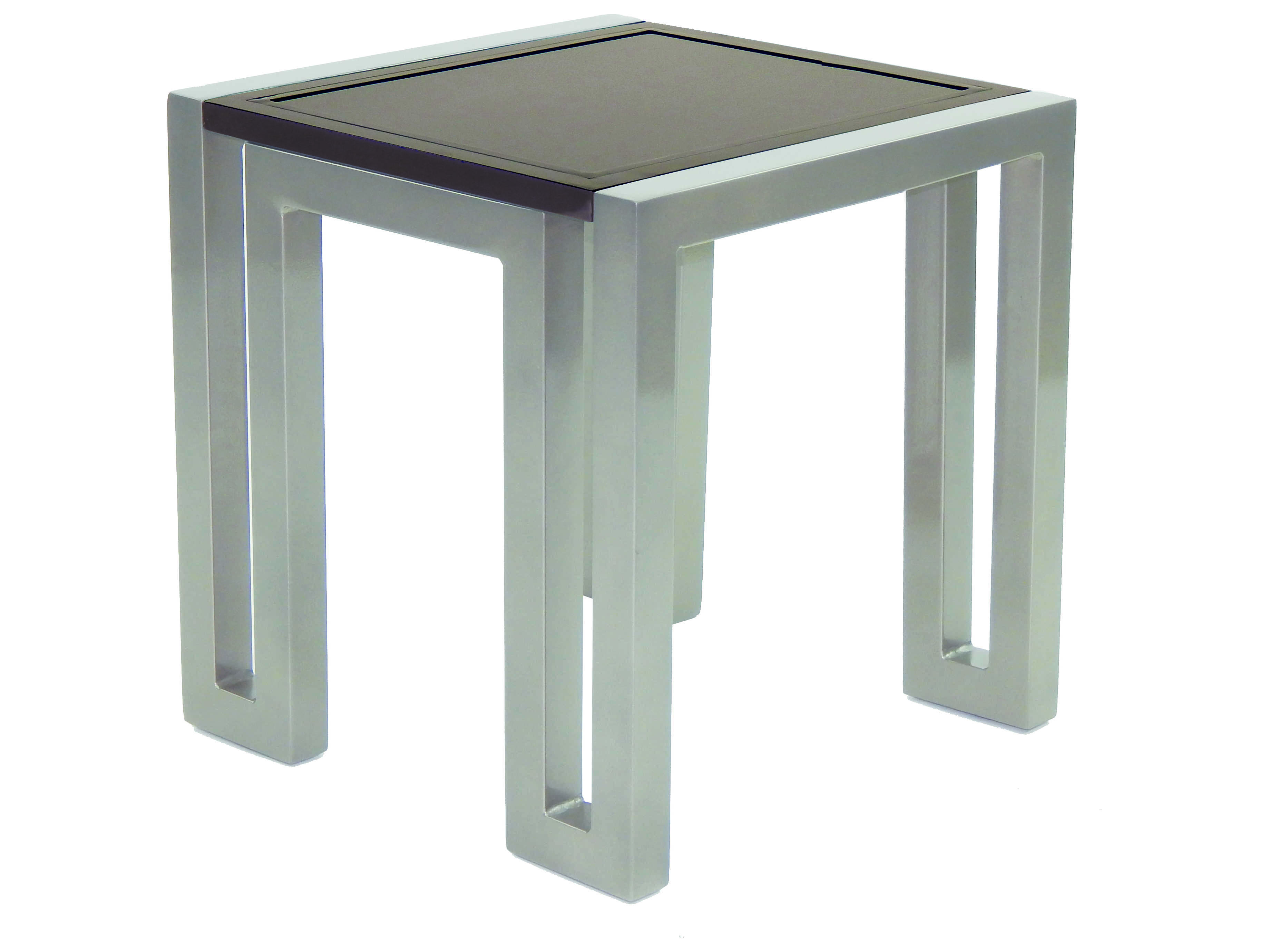 Castelle Icon Cast Aluminum Square Outdoor Patio Side Table