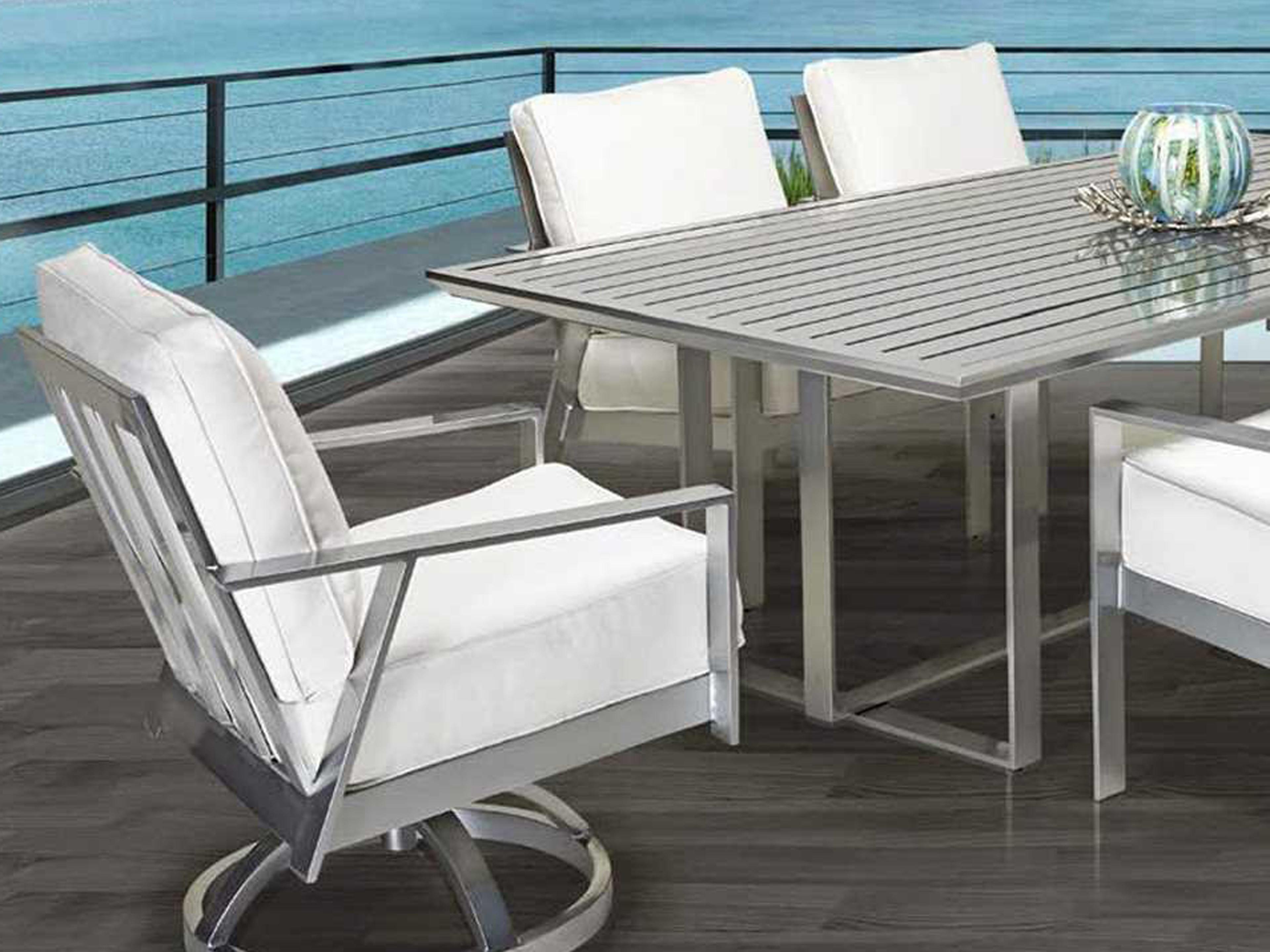 Castelle Trento Cushion Cast Aluminum Outdoor Patio Dining Set