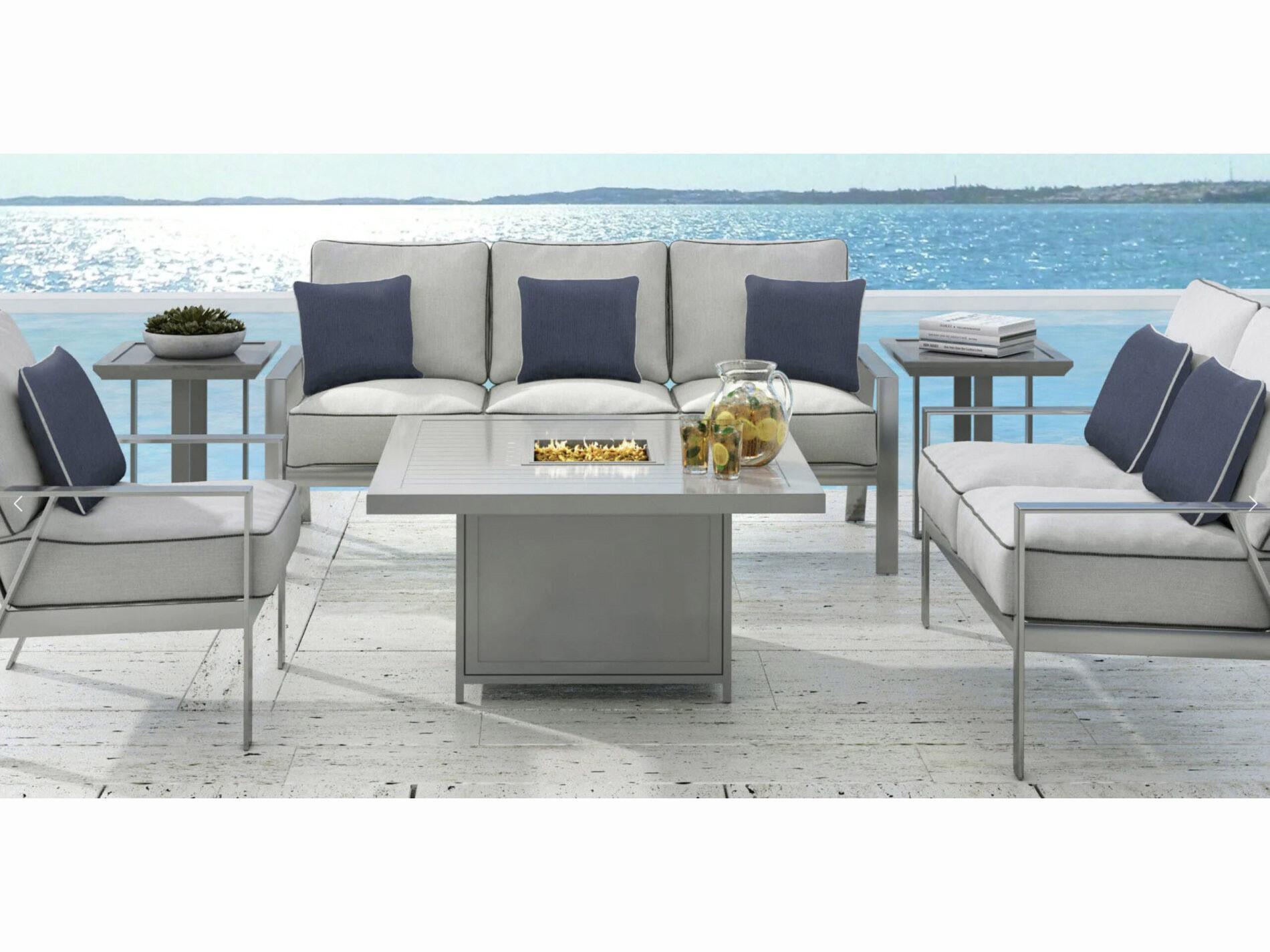 Castelle Trento Deep Seating Cast Aluminum Patio Lounge Set
