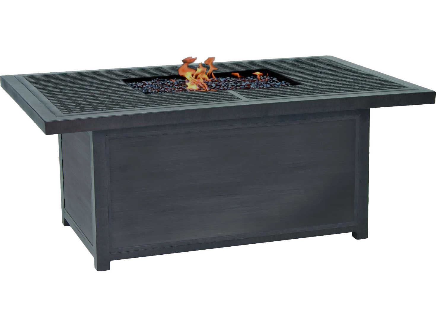 Castelle Altra Firepit Aluminum Rectangular Classical Coffee Table with Firepit and Lid