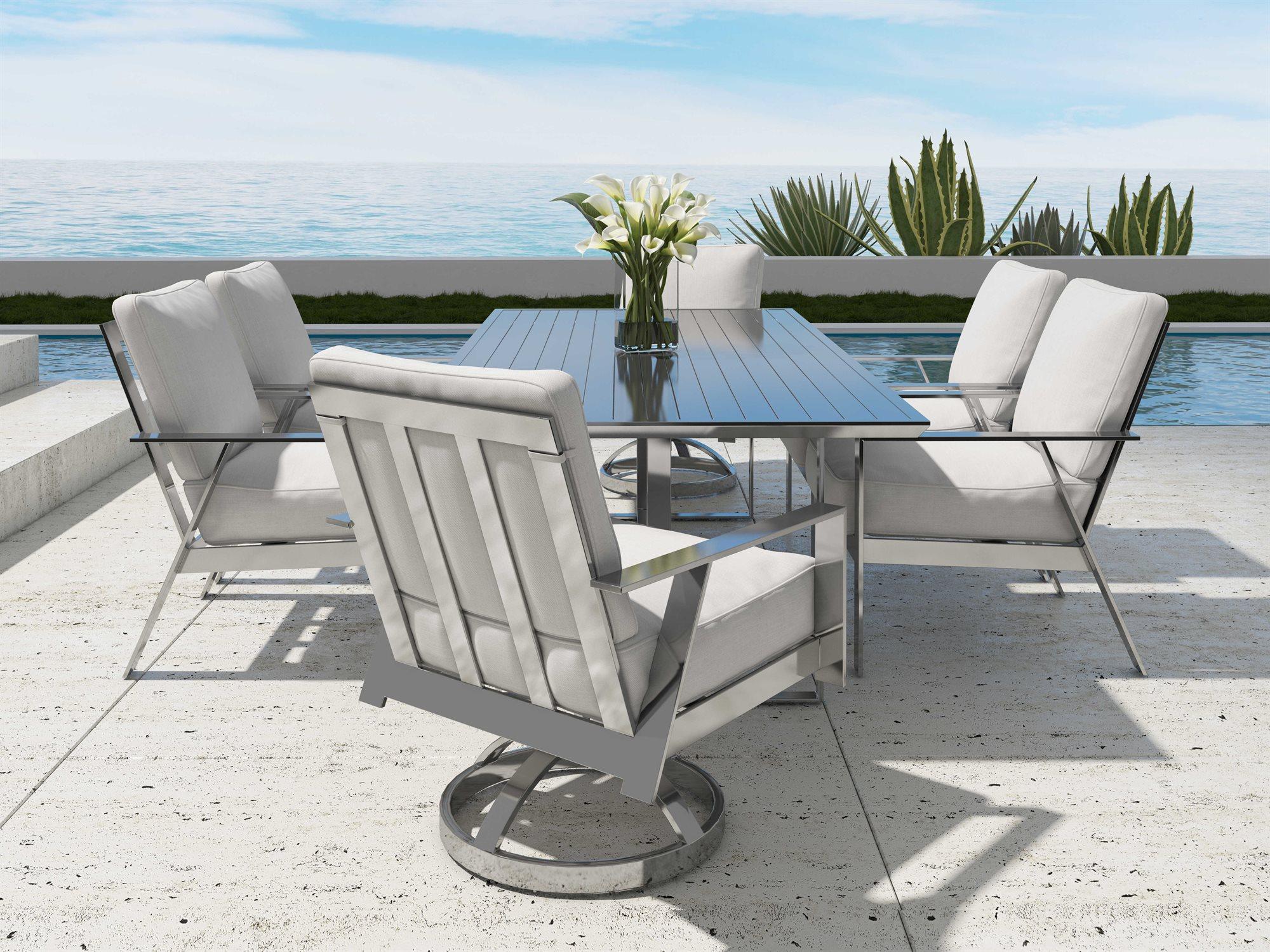 Castelle Trento Cushion Cast Aluminum Outdoor Dining Set