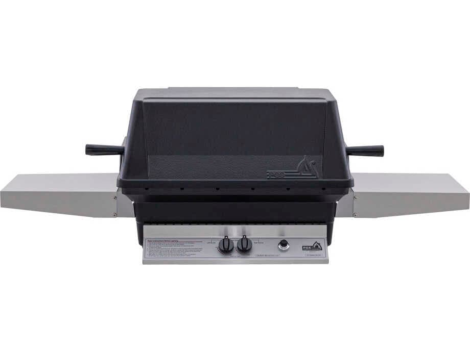 PGS Grills A40 Series Natural Gas Cast Aluminum Black BBQ Grill Head with Two Folding Shelves