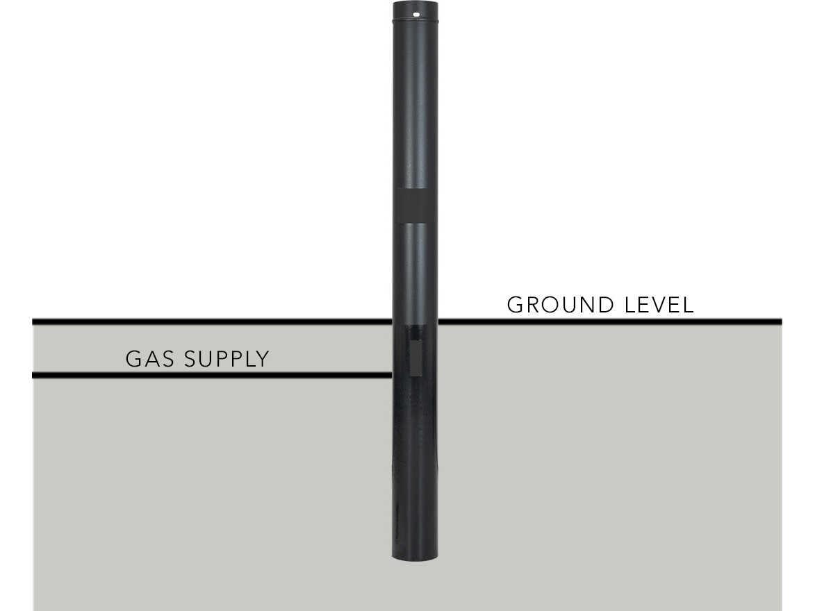 PGS A Series Black Permanent Post Mounting Option For A30 Or A40 Grills.