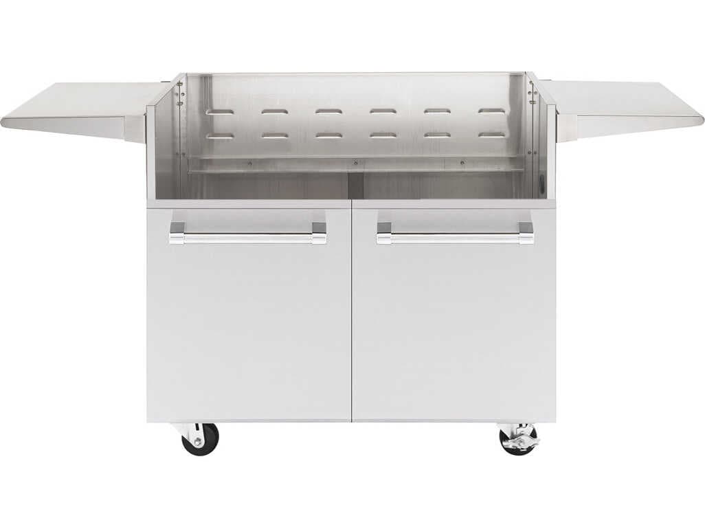 PGS Grills Legacy Stainless Steel Portable Cart for Pacifica Grills with Two Side Shelves