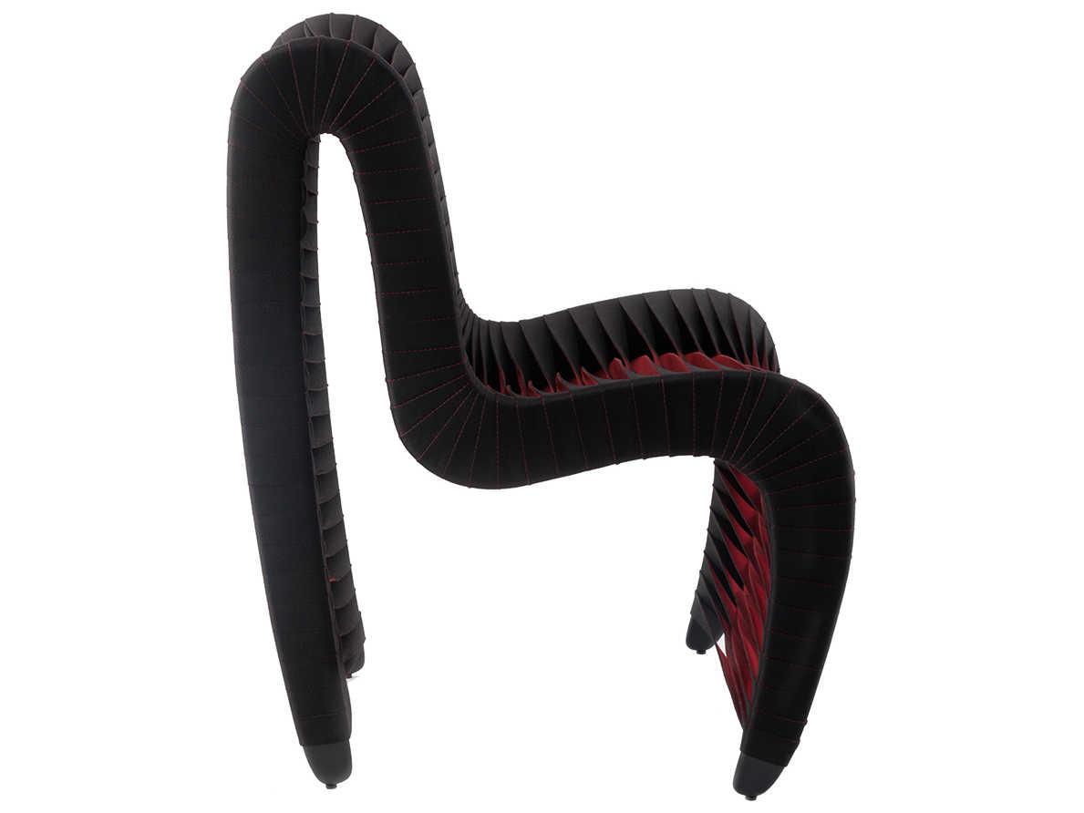 Phillips Collection Seat Belt Black Upholstered Side Dining Chair