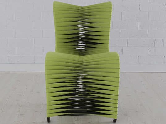 Phillips Collection Seat Belt Green Upholstered Side Dining Chair