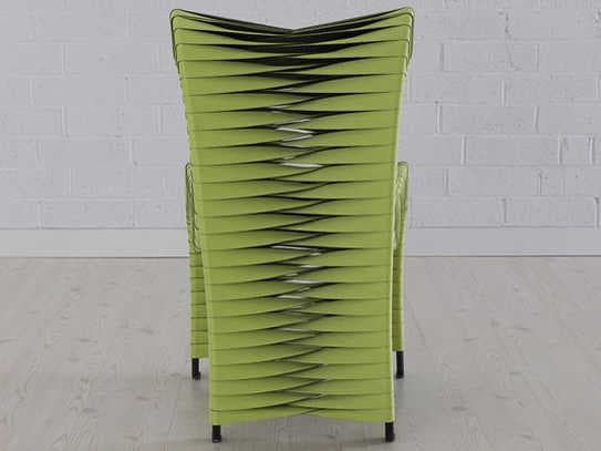 Phillips Collection Seat Belt Green Upholstered Side Dining Chair