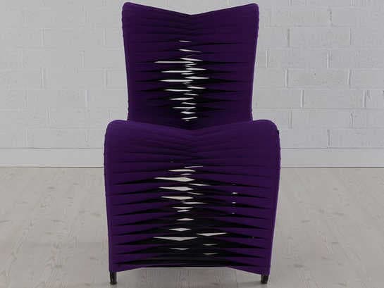 Phillips Collection Seat Belt Purple Upholstered Side Dining Chair