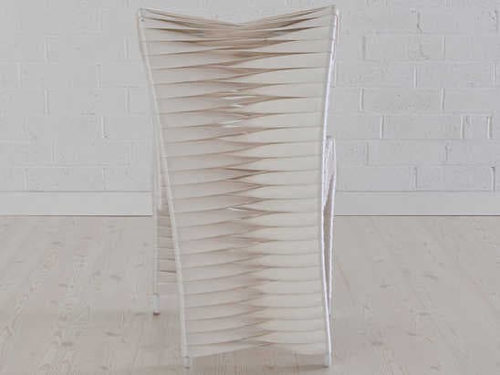 Phillips Collection Seat Belt White Upholstered Side Dining Chair