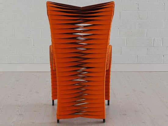 Phillips Collection Seat Belt Orange Upholstered Side Dining Chair