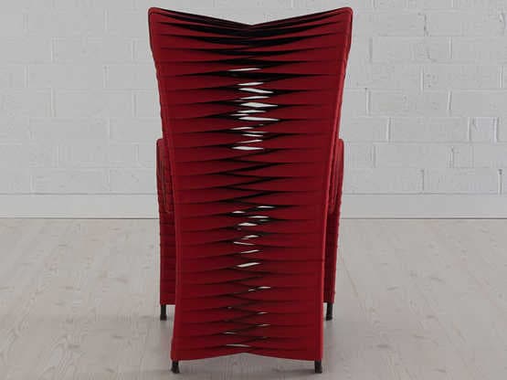 Phillips Collection Seat Belt Red Upholstered Side Dining Chair