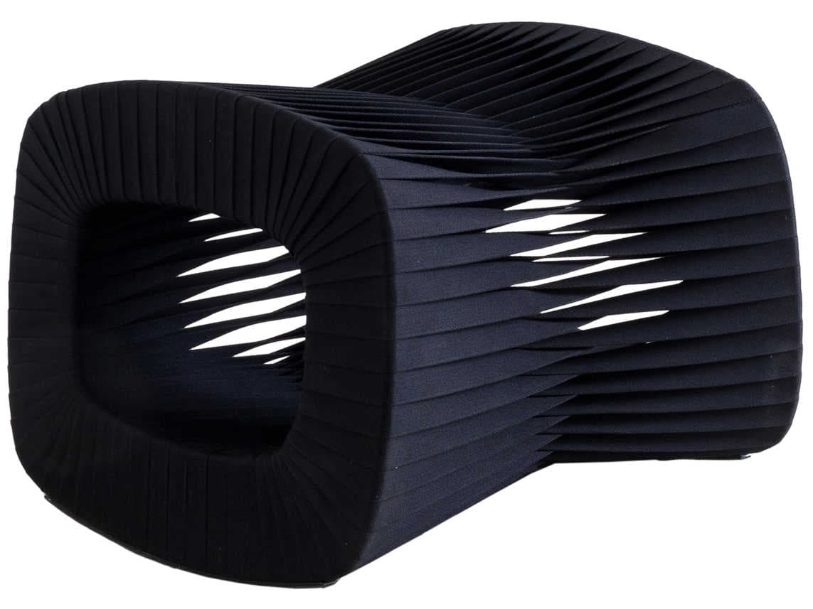 Phillips Collection Seat Belt Black Upholstered Ottoman