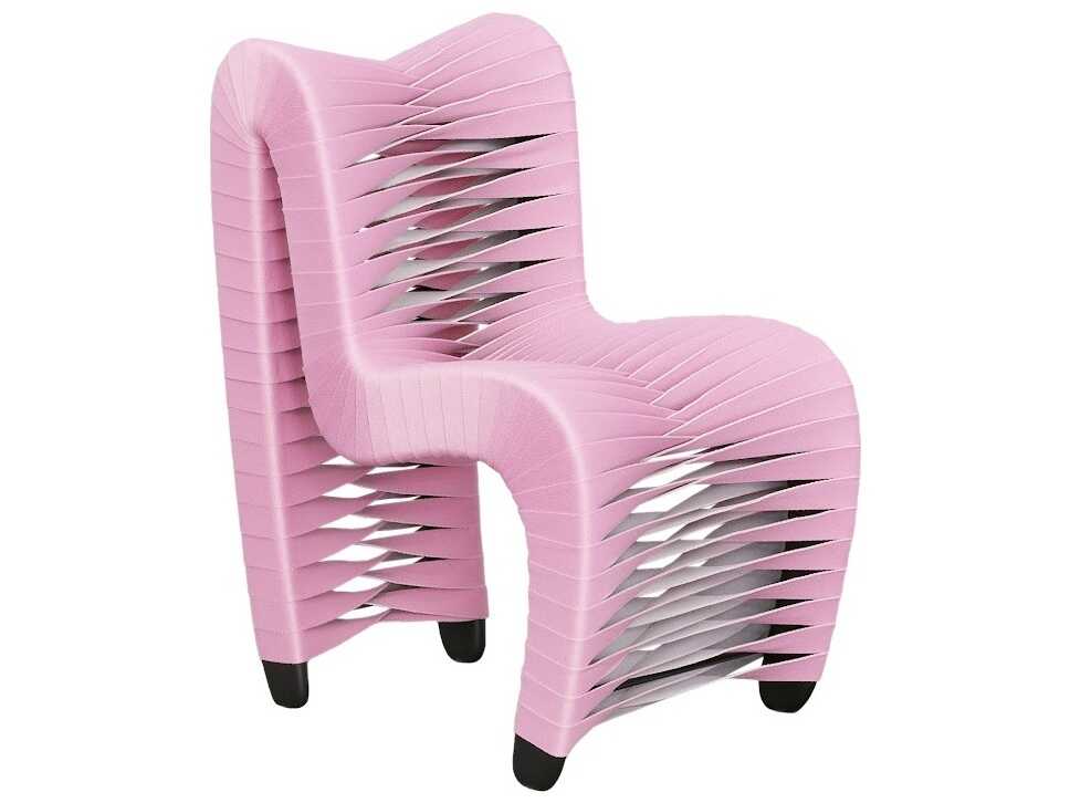Phillips Collection Seat Belt Pink Upholstered Children's Side Dining Chair