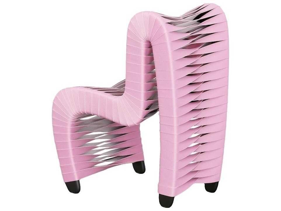 Phillips Collection Seat Belt Pink Upholstered Children's Side Dining Chair
