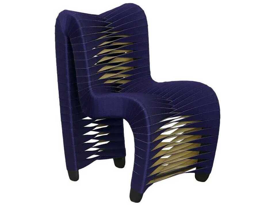 Phillips Collection Seat Belt Blue Upholstered Children's Side Dining Chair