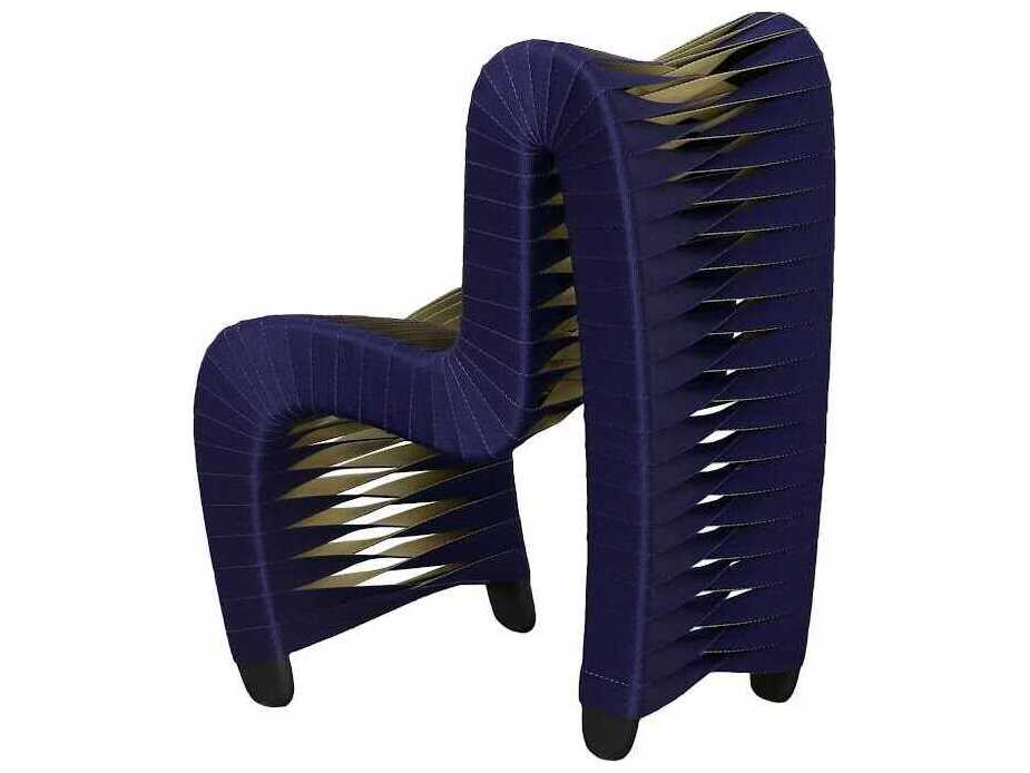 Phillips Collection Seat Belt Blue Upholstered Children's Side Dining Chair