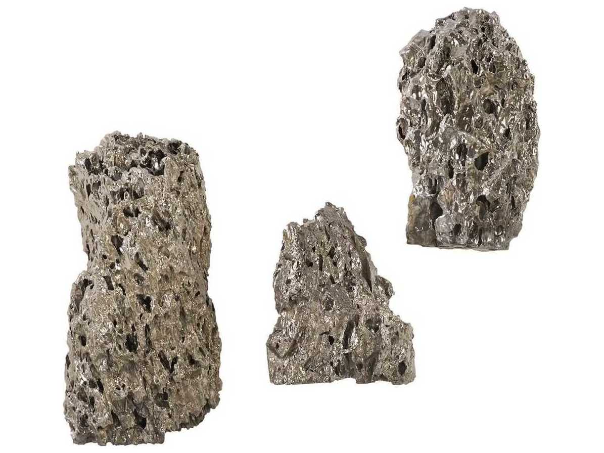 Phillips Collection Chrome Stalagmite 3D Wall Art Set of 3