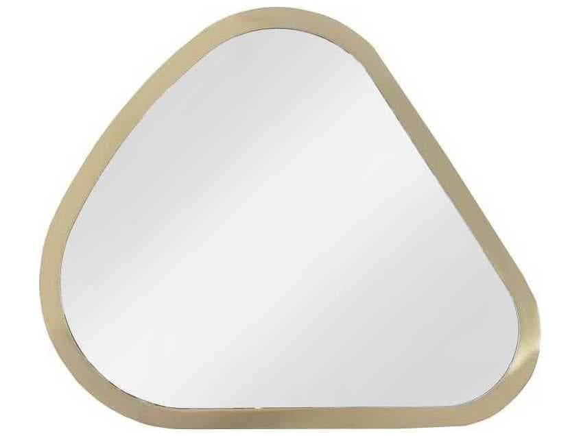 Phillips Collection Brushed Brass Pebble Mirrors Metal Wall Art Set of 4