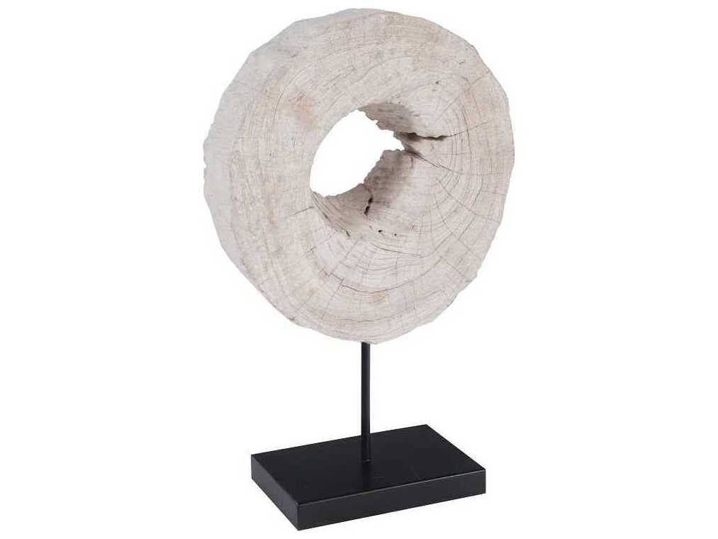 Phillips Collection Eroded Wood Circle Sculpture on Stand