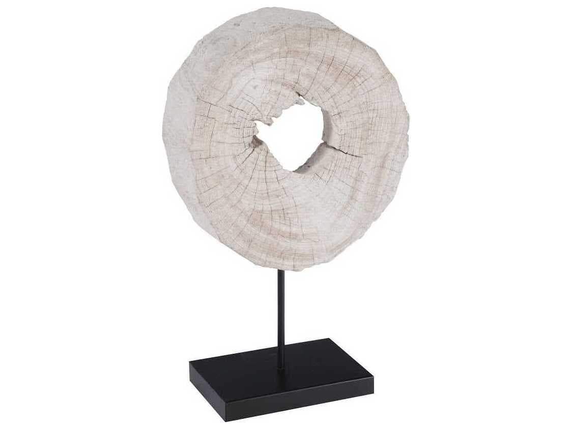Phillips Collection Eroded Wood Circle Sculpture on Stand