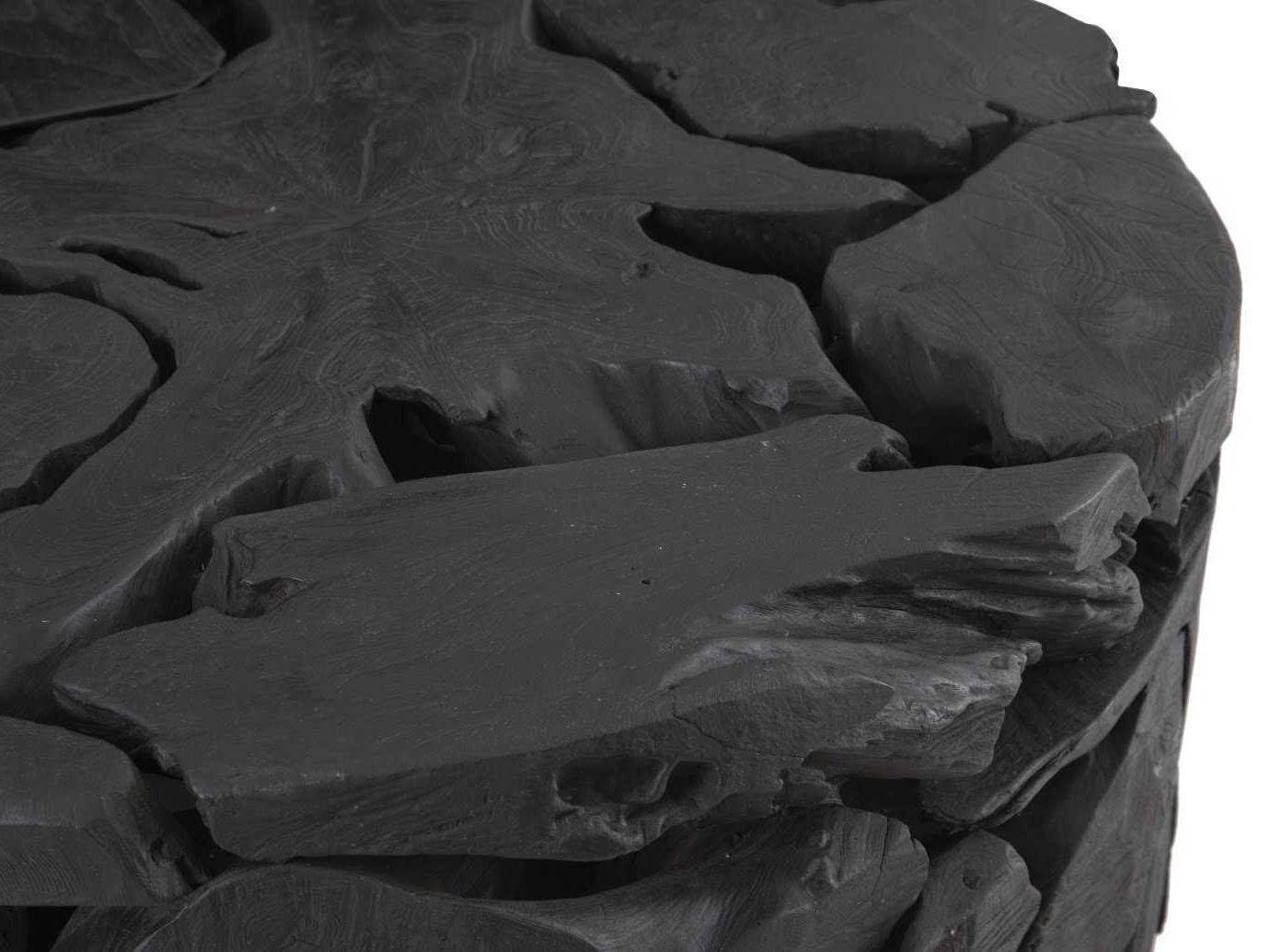 Phillips Collection Round Wood Black Coffee Table